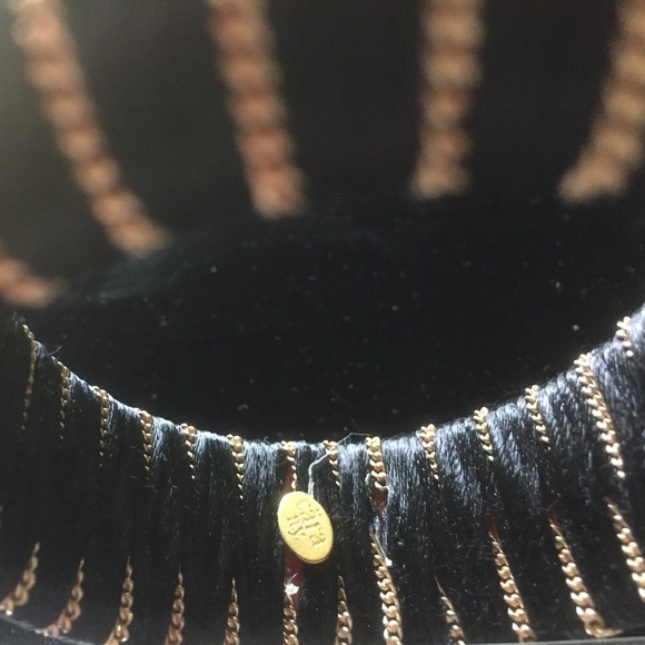 Cara NY Set of 2 Black Ribbon & Gold Chain Bangle Bracelets/1 1/2" & 3/8" Wide - Picture 4 of 4